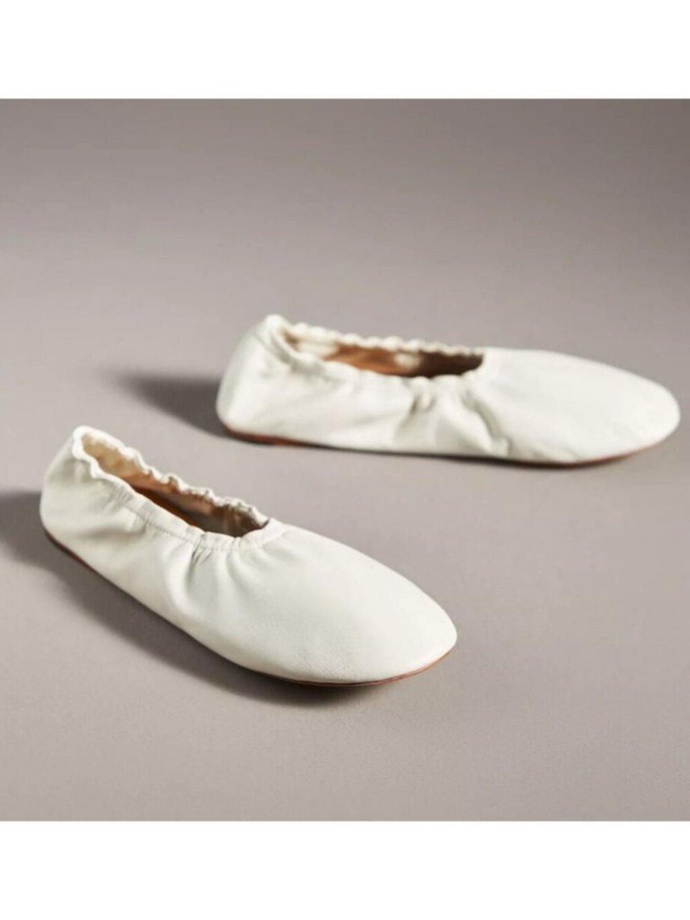 Pilcro Leather Glove Ballet Flats Ivory Cream Women's EU 40 US 9